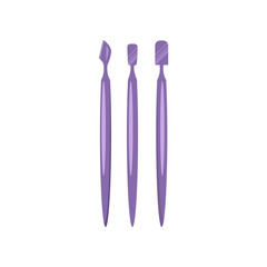 Manicure set tools flat icon. Manicure kit, pedicure, cuticle removals. Nail salon concept. Vector illustration can be used for topics like beauty salon, hand care, manicurist