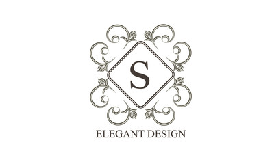Vintage monogram with the letter. An elegant logo for a store, office, restaurant, boutique, hotels. Vector illustration