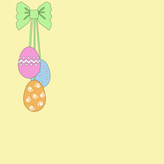 Easter eggs for Easter holidays design isoleted in yellow background