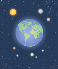 group of planets spacial icons