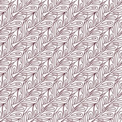 Seamless pattern with feathers in hand drawn style