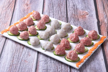 meat and sausages on board