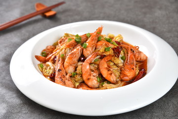 Fototapeta premium shrimp with sauce