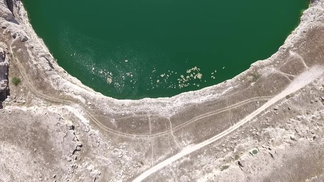 A huge obruk lake in konya. aerial video