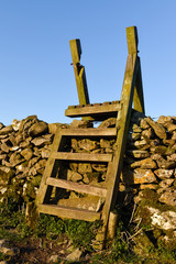 Winnats pass and views across high Peak Derbyshire and Mam Tor mountain near the village of...