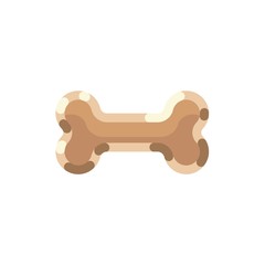Pet bone icon in flat style