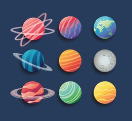 group of planets spacial icons © Grgroup