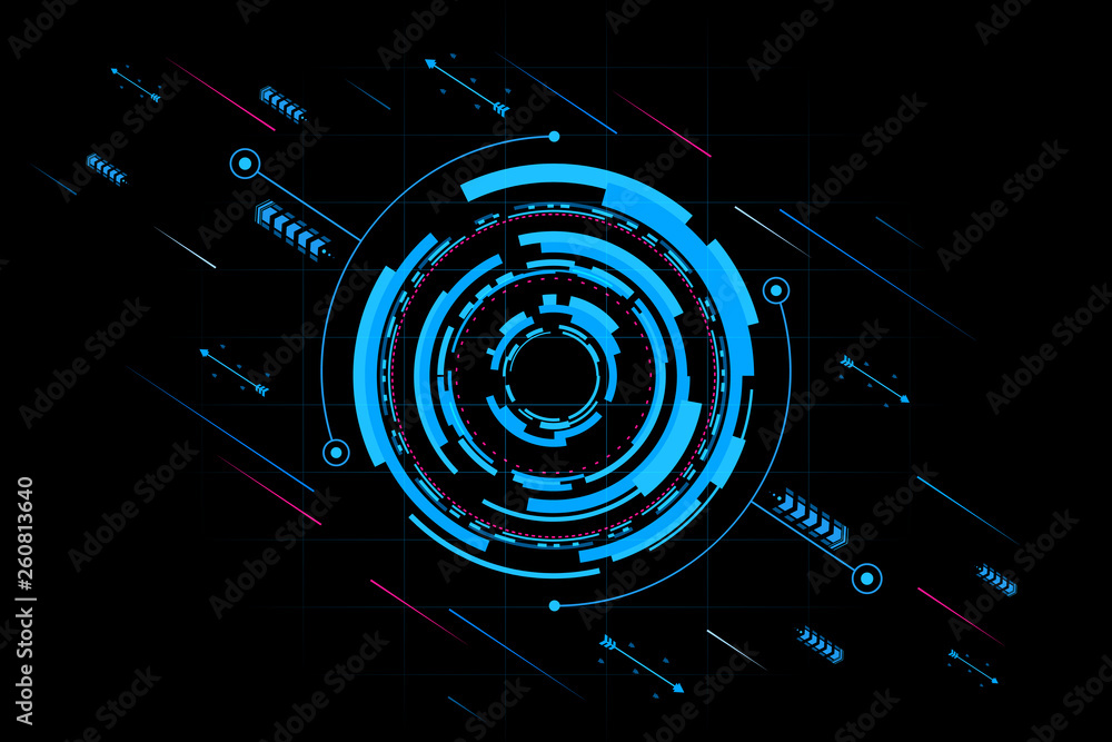 Fototapete abstract technology futuristic interface.element of digital ui.vector and illustration