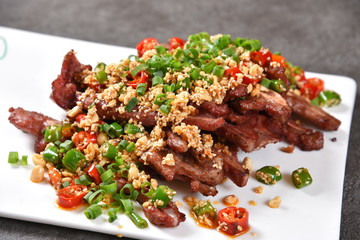 grilled meat and vegetables