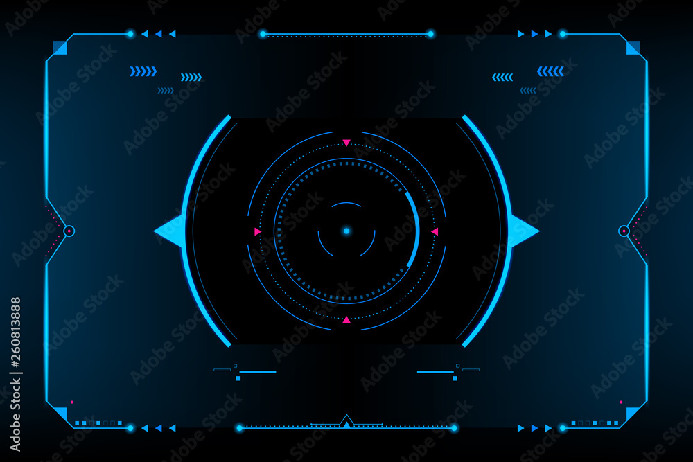 Poster hud panel vr user interface.futuristic concept.vector and illustration