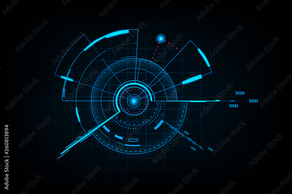 Fototapete abstract technology futuristic interface.element of digital ui.vector and illustration