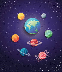 group of planets spacial icons © Grgroup