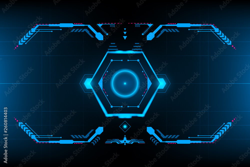 Poster hud panel vr user interface.futuristic concept.vector and illustration