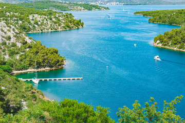 landscape view of skradin bay. summer time