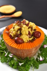 muffins with chocolate and nuts