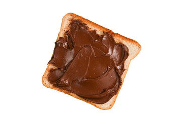 Сhocolate paste sandwich isolated on white background.
