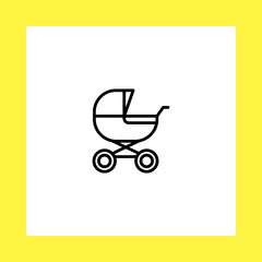 Fototapeta na wymiar baby stroller vector icon. flat design