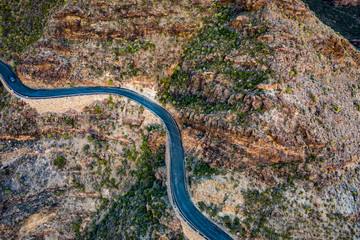 Aerial photo of summer road 