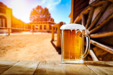 Summer beer and free space for your decoration. 