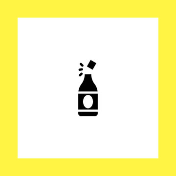 bottle of champagne vector icon. flat design