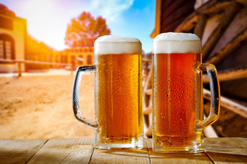 Summer beer and free space for your decoration. 