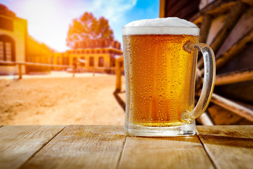 Summer beer and free space for your decoration. 