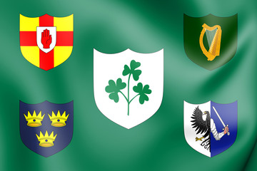 3D Flag of IRFU, Ireland. - 260818638