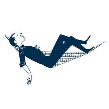 recommend clip art: Vintage Style Clip Art - Man relaxing in Hammock - Vector EPS10.