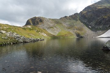 Fototapeta premium Amazing landscape with The Eye lake at The Seven Rila Lakes, Rila Mountain, Bulgaria