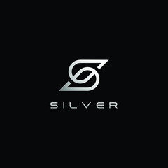 Modern S Letter Silver logo for technology business all company with modern high end look - obrazy, fototapety, plakaty