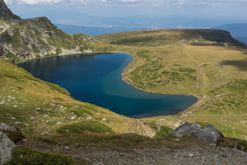 Fototapeta na wymiar Amazing landscape with The Kidney lake at The Seven Rila Lakes, Rila Mountain, Bulgaria
