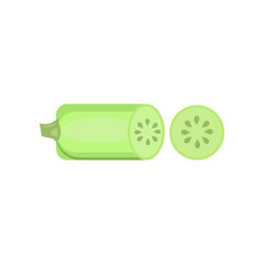 Green zucchini illustration. Picnic, barbeque, outside. Grill party concept. Vector illustration can be used for topics like eating, food, grill picnic