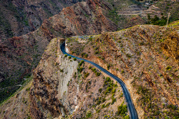 Aerial photo of summer road 