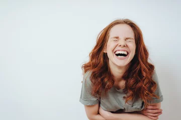 Deurstickers Young woman with a good sense of humor © contrastwerkstatt