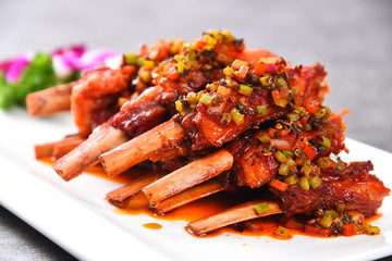 grilled meat with vegetables