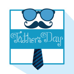 emblem card with glasses and mustache to fathers day