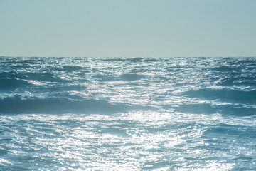 Fototapeta na wymiar Waves on the beach of Falasarna, Greece, Crete