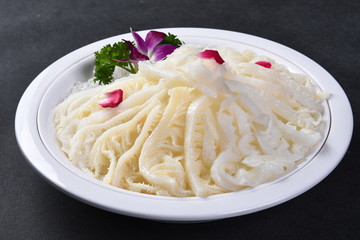 pasta with sauce and basil