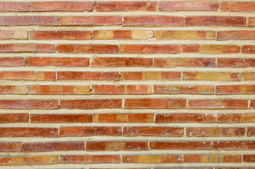 The texture of the brickwork