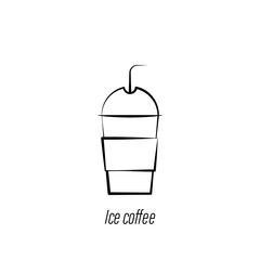 ice coffee hand draw icon. Element of coffee illustration icon. Signs and symbols can be used for web, logo, mobile app, UI, UX