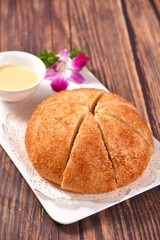 bread on wooden table