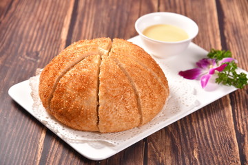 bread on a plate