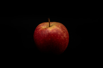 apple on black background