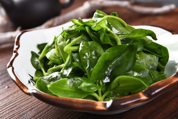 fresh green salad in a bowl