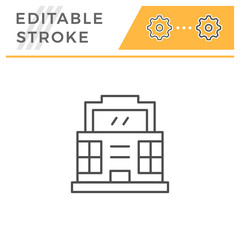 Modern building line icon