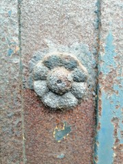 element of old forging in the form of a flower  