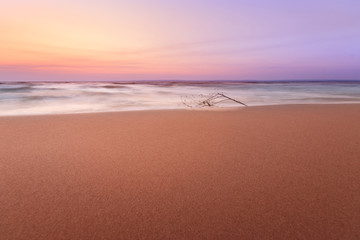 calm dawn on a wild beach \ beautiful colors of nature