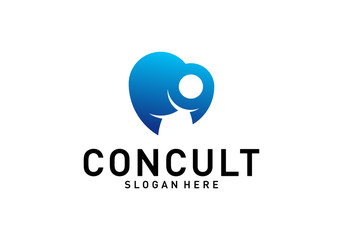 Business Consulting Logo Concept. App Chat Talk Bubble Logo Vector. Icon Symbol