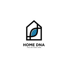 Fototapeta premium DNA home logo simple line logo template vector illustration - Vector