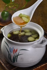 fresh salad with olives and olive oil